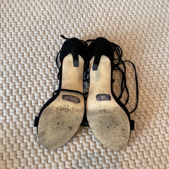 JustFab Eleri Black Stiletto Heels Sandals Lace Up Size 8 - Picture 15 of 15
